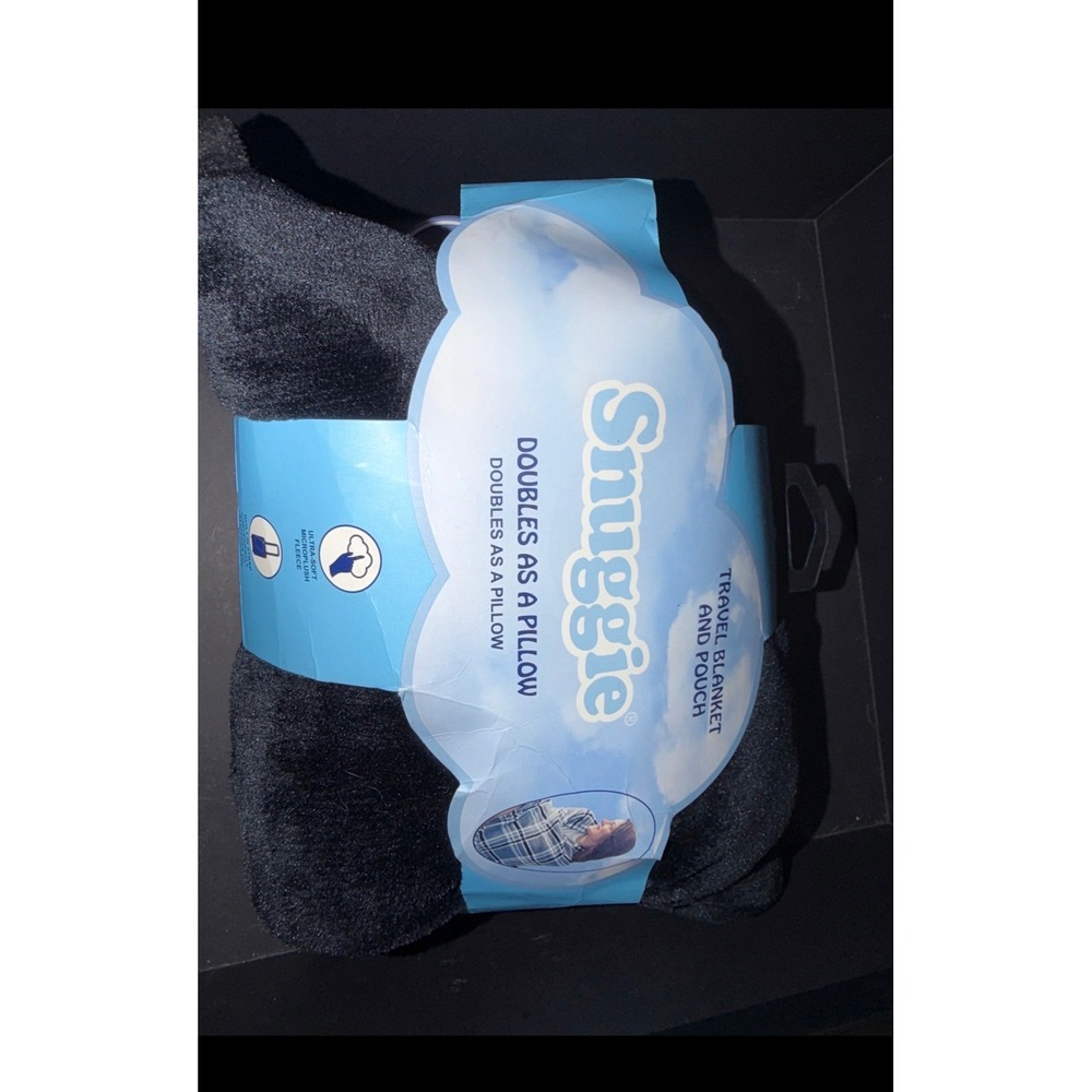 Snuggie Travel Blanket Pouch Microplush Fleece Pillow Portable Airplane